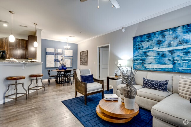 2BR, 2BA - 1,260SF - Living Room / Dining Area