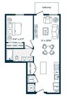One Bedroom One Bath (677 SF)