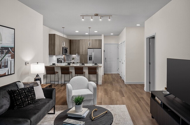 Open Floorplan View of Living Room and Kitchen