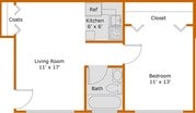 1BR/1BA