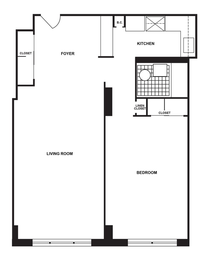 Floor Plan - One Bed, One Bath