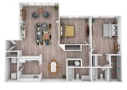 2 Bedroom | 2 Bath | 1207 SF
