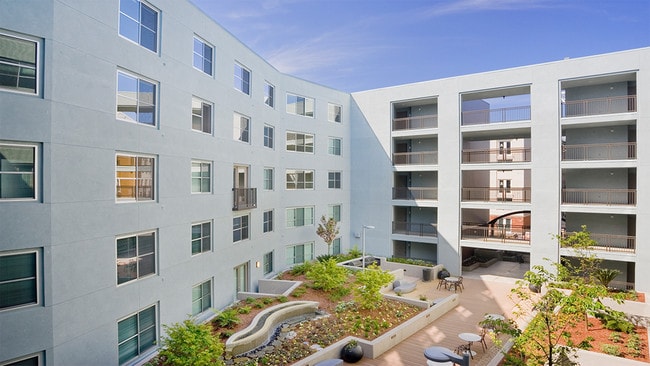 Juliette balconies and patios overlook one of our serene courtyards