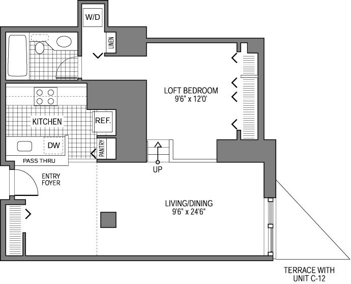 Floor Plan - 1Bed 1Bath Loft