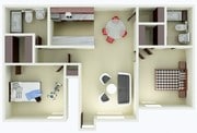 2BR/2BA UPSTAIRS