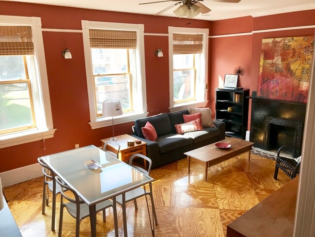 Living/dining room (furnished) Dimensions: 13' x 16' Windows face west for afternoon light - 3284 Dawson Street Unit Furnished Bedroom 1