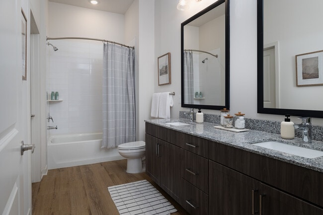 Experience the elegance of a thoughtfully designed bathroom that combines style and functionality.