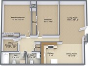 2BR, 1.5 BA - 1200 SF