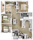 Explore this elegant apartment layout, combining style and convenience.