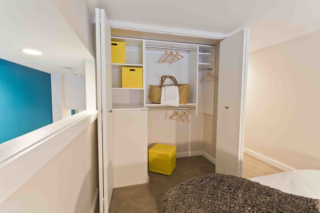 Spacious closets with adjustable shelving - The Chocolate Works Apartments