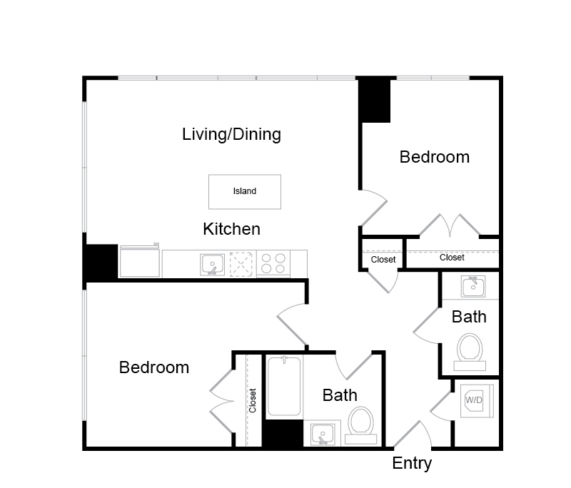 Serenity - B16 - 1.5 Beds - 1.5 Baths - 873 Sq. ft. - B16