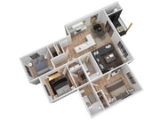 3 Bedroom 2 Bath Apartment