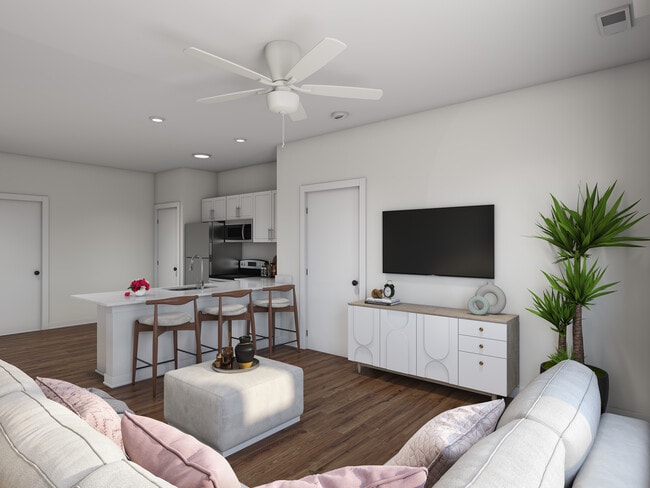 3BR, 2BA 2nd fl. - 1,110SF - Living Room - Bishop Pond Residences Apartments