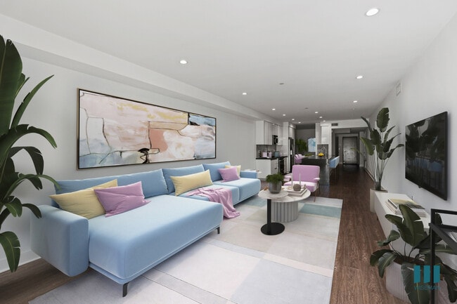 Sala de estar y cocina de concepto abierto