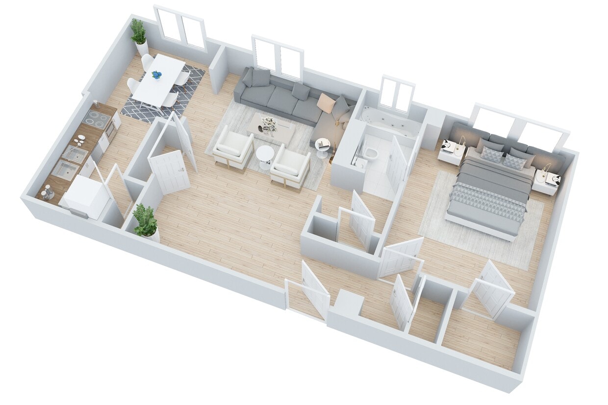 Floor Plan - One Bedroom One Bath - EMB750