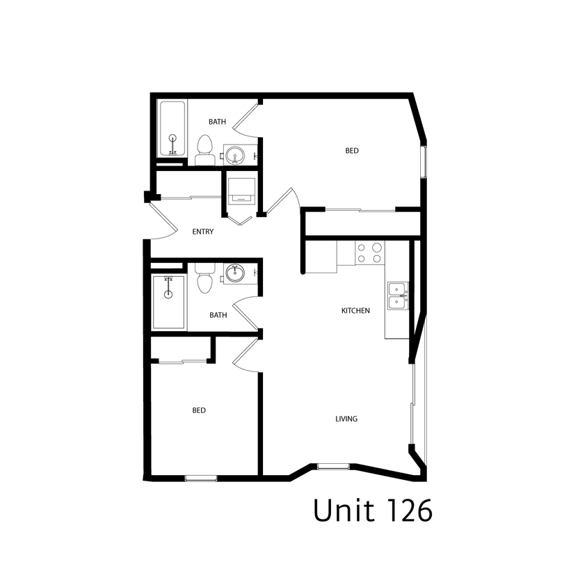 Floor Plan - 2 Bed 2 Bath - Type 15