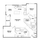 B1C | 2 bed 2 bath | 1099 sq ft
