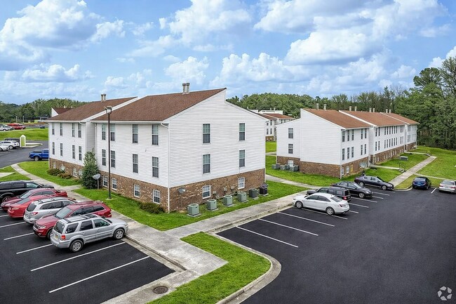 Suburban apartment complex on a sunny day