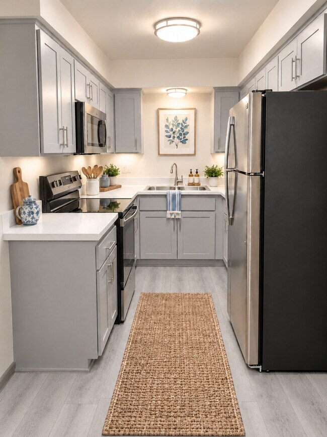 Deluxe Unit with full package stailnless steel appliances & gray interior