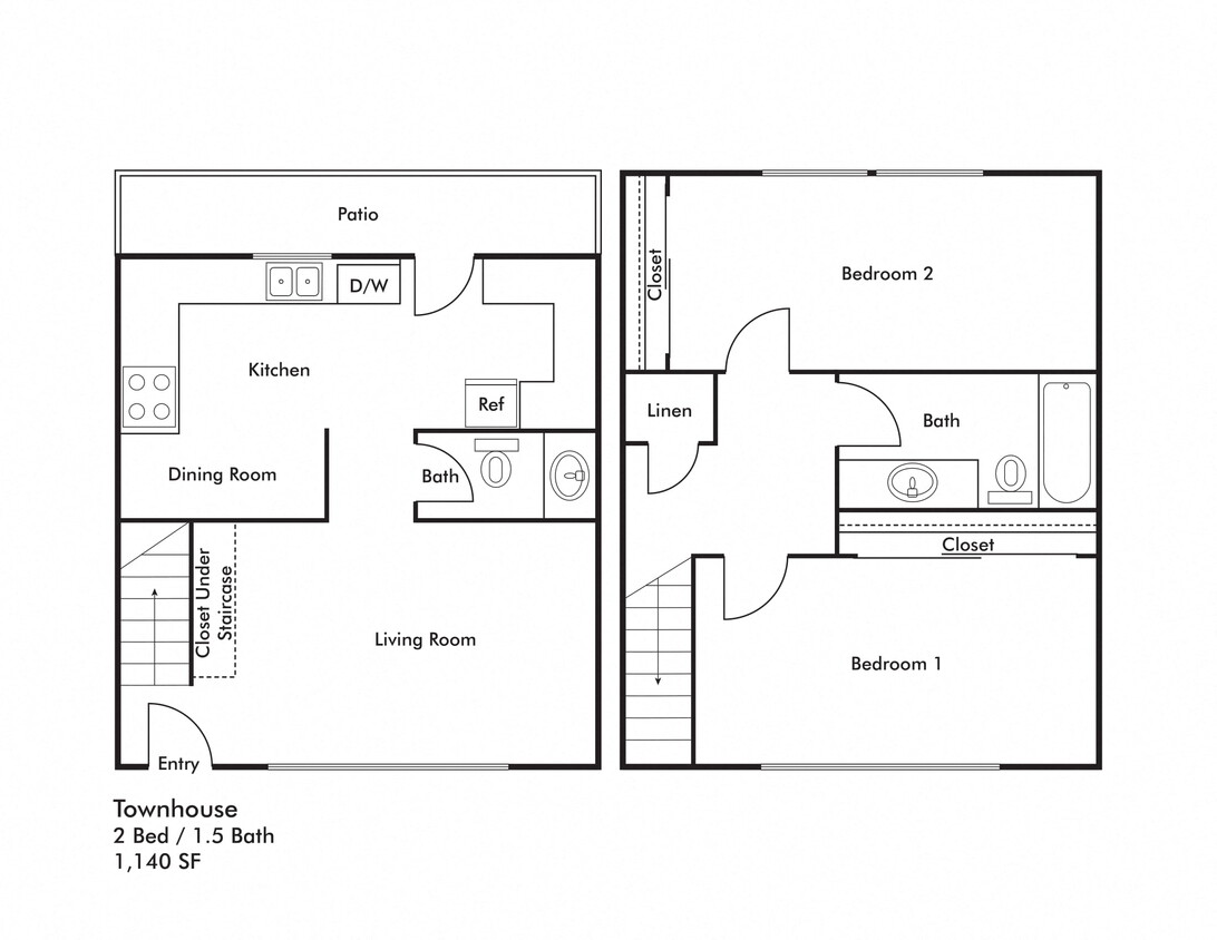 Floor Plan - 2 BEDROOM 1140 SQUARE FEET