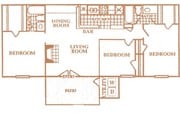 3BR/2BA