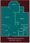 1BR/1BA w/Sunroom sqft992