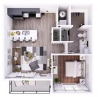 Corridor Style 1 Bedroom with 637 Square feet featuring an upgraded finishes!