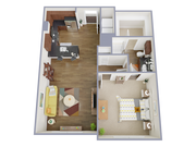 1 Bedroom, 1 Bathroom