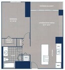 1 bed 1 bath / 13 floor plan One Superior Place