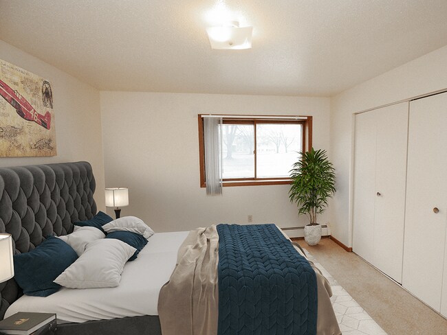 Bedroom with Carpeting