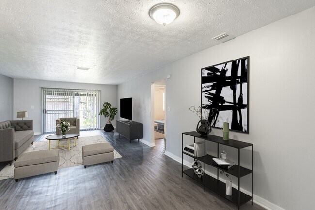 Sala de estar virtualmente preparada - The Rio Apartments