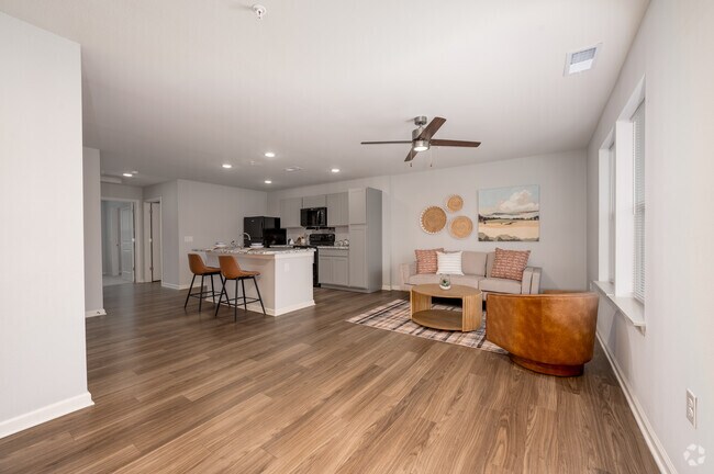 Model - 1BR, 1BA - 846SF - Living Room/Kitchen