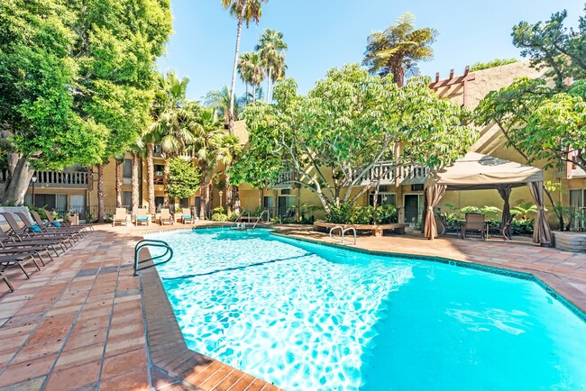 Year-round resort-style heated pool at Mediterranean Village Apartment Homes - Mediterranean Village West Hollywood Apartments