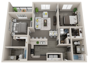 2 Bedroom 2 Bathroom Apartment Floorplan