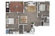 Two Bedroom Two Bath Floor Plan