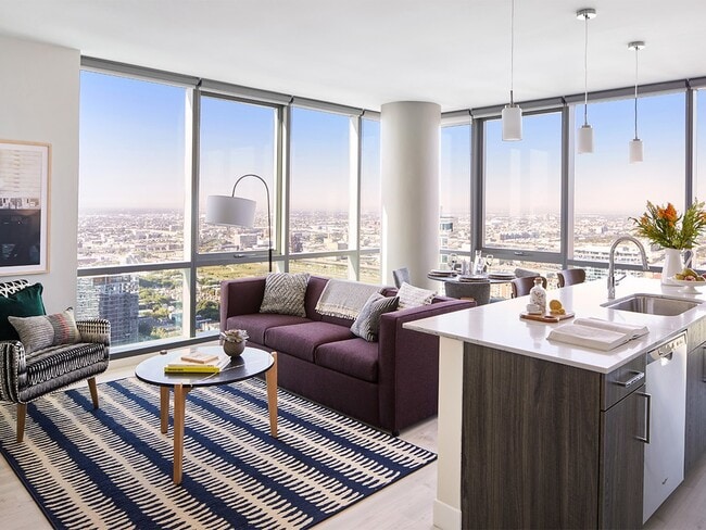 One-Bedroom Open Living Room and Kitchen Concept - Sentral Michigan Avenue Apartments