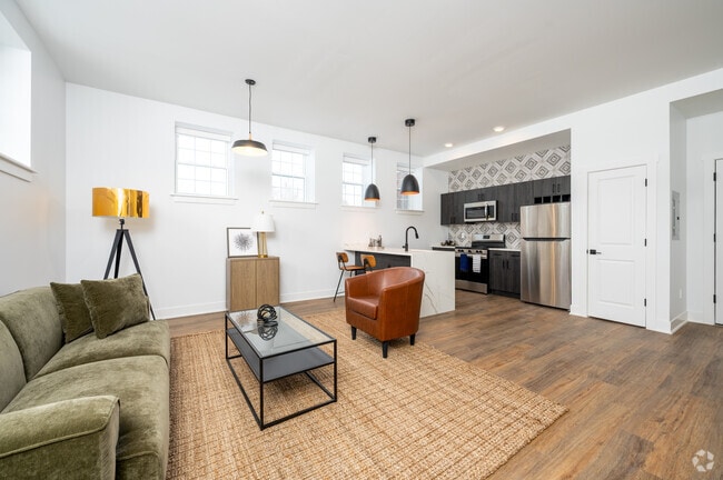 1BR, 1BA - 700SF - Living Room/Kitchen - Residence on Penn