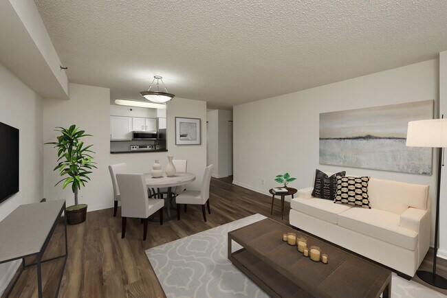 Finish Package III living and dining area with hard surface flooring