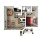 One Bed, One Bath | 700 sq ft | Antero Apartments in Colorado Springs