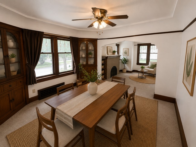 Virtually Staged Dining Room - 2176 S 64th St Unit Charming Lower Flat