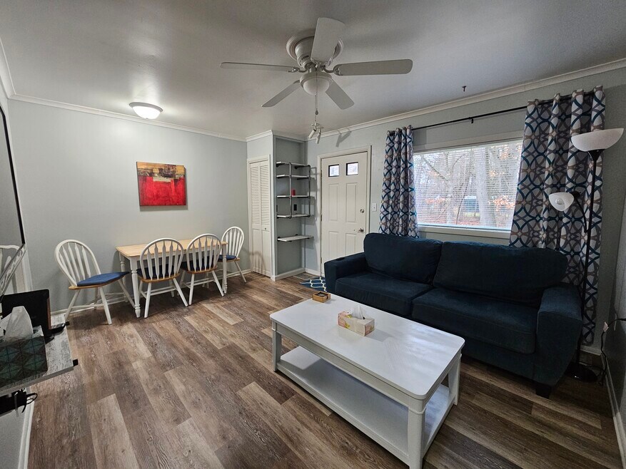 Living room and dining area