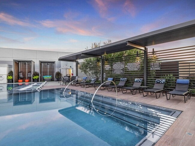 North Building Rooftop Infinity Pool with Outdoor Lounge and Cabanas - Bexley at Left Bank