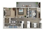 Two Bedroom Two Bath Floor Plan