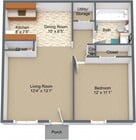 1BD 1BA - 575 SF