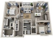 Floor plans are artist’s rendering. All dimensions are approximate. Actual product and specifications may vary in dimension or detail. Not all features are available in every apartment. Prices and availability are subject to change.