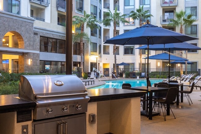 Poolside grilling station