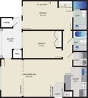2HAB, 2BA (Estilo E1) | 950 ft².