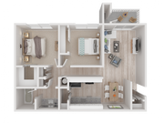 2 Bedroom - 1 Bathroom Apartment