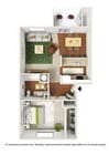 1x1 floor plan Creekside & Spring Creek