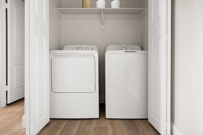 Simplify your routine with a washer and dryer inside your home.
